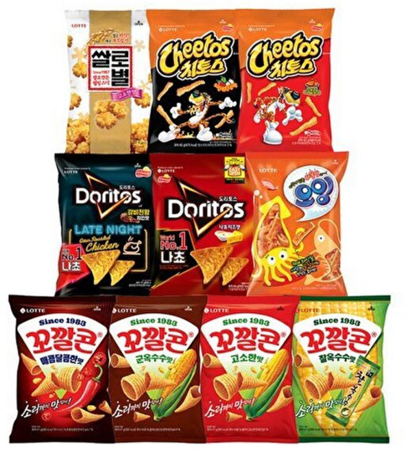 롯데웰푸드 [T]인기 스낵 10봉 골라담기 꼬깔콘 치토스 도리토스 등, 오잉*5/쌀로별*5