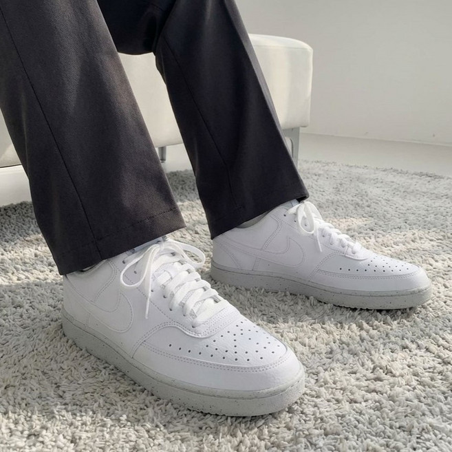 나이키 코트 비전 로우 남성 스니커즈 깔끔한 흰색 데일리 슈즈