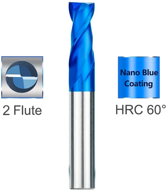 XCAN 밀링 커터 4-18mm 2 플루트 라우터 비트 추가 길이 75/100/150mm 텅스텐 카바이드 엔드 기계 도구, [01] 4xD4x20x100L, [03] NANO Blue Coated, 1개