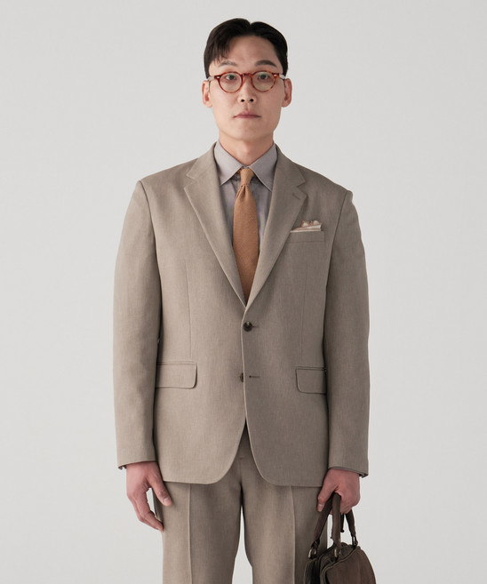 [STCO] 남성 여름 4Way-Stretch 경량 트윌 수트 셋업 릴렉스핏 베이지