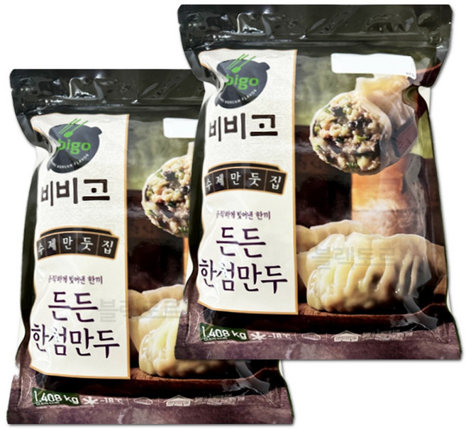 무료배송!! 비비고 수제 만둣집 든든 한섬만두 1408g (아이스박스 포장발송), 1.408kg, 2개