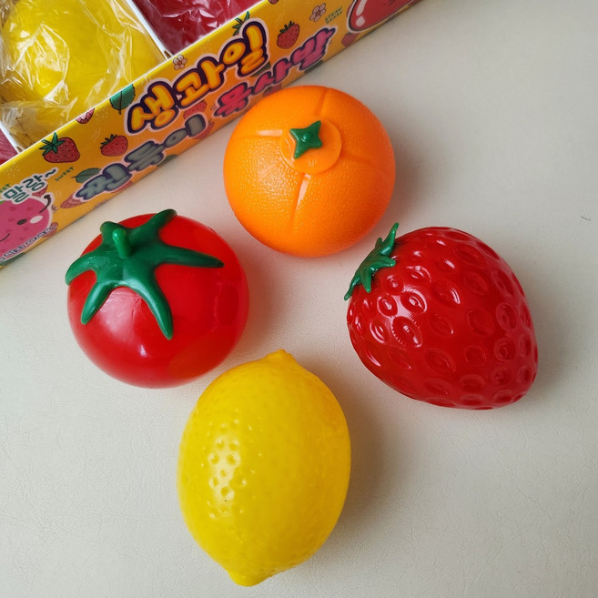 딸기말랑이 레몬말랑이 토마토 귤 과일말랑이 주물럭, 캐릭터별, 4개