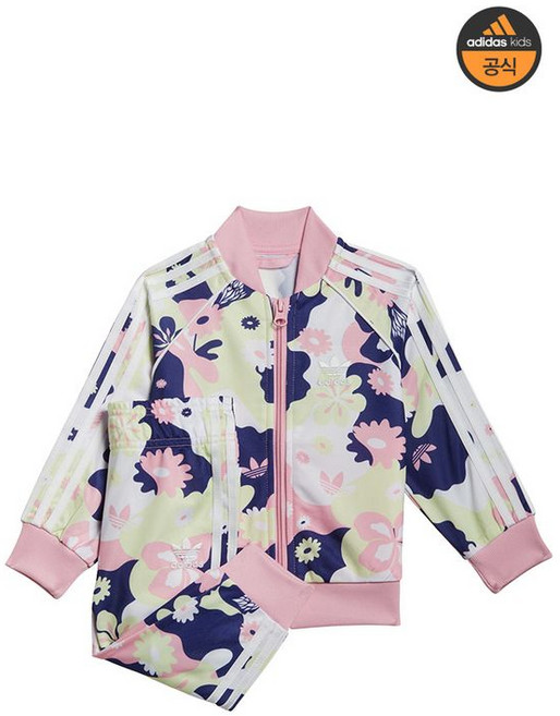 아디다스 키즈 85 95 유아 플라워패턴 슈퍼스타 상하세트-HE6929