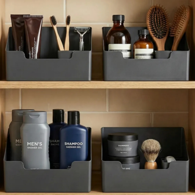 루나리브 다용도 욕실 정리함, 3개, 그레이