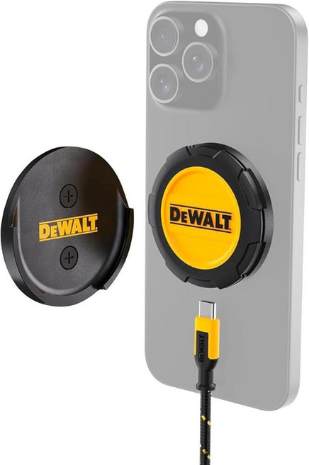 미국출고 평점4.5+ 180080 DeWalt 디월트 튼튼한 무선 충전기 최대 15W 휴대폰 MagSafe 아이폰 17/16/15/14/13/12 플러스 프로 맥스와 호환되는, With Wall Mount