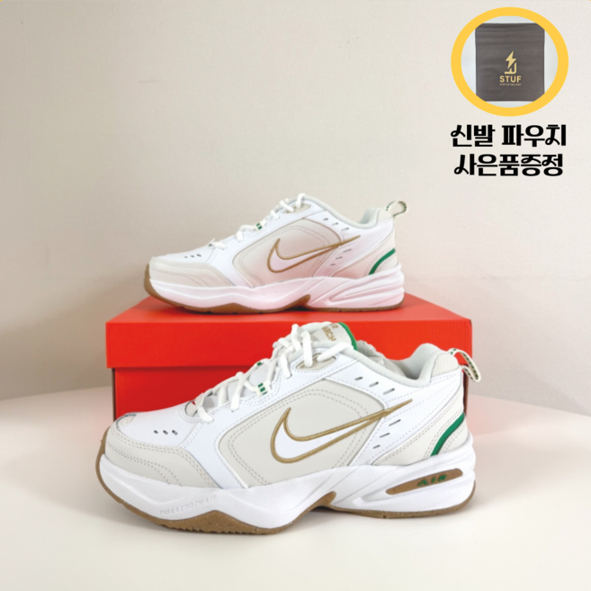 나이키 에어 모너크 IV 남성 스니커즈 화이트 블랙 데일리 운동화 +신발파우치 증정