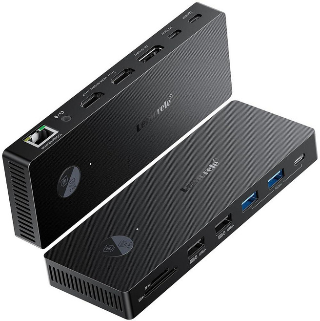 Lemorele 13-in-1 USB-C 도킹 스테이션 트리플 모니터 도크 DP 1.2 및 HDMI 2.0 4K@60Hz 2개 4K@30 트리플 디스플레이용 DP DSC