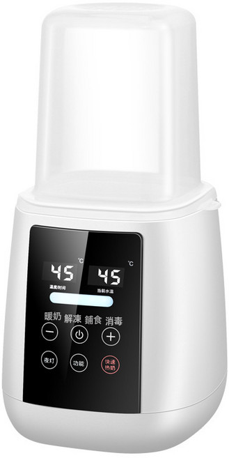 溫奶器自動熱奶保溫嬰兒母乳恆溫智能暖奶器 奶瓶消毒器, 美規110V, 白色(中文版)
