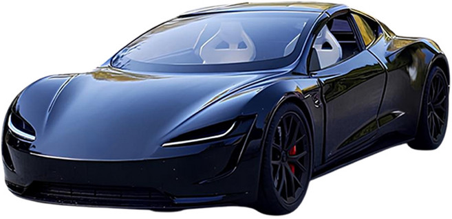 마이카 다이캐스트 금속 1:24 테슬라 로드스터 루프 모델 자동차 모형 피규어 장식, 1개, 2_블랙