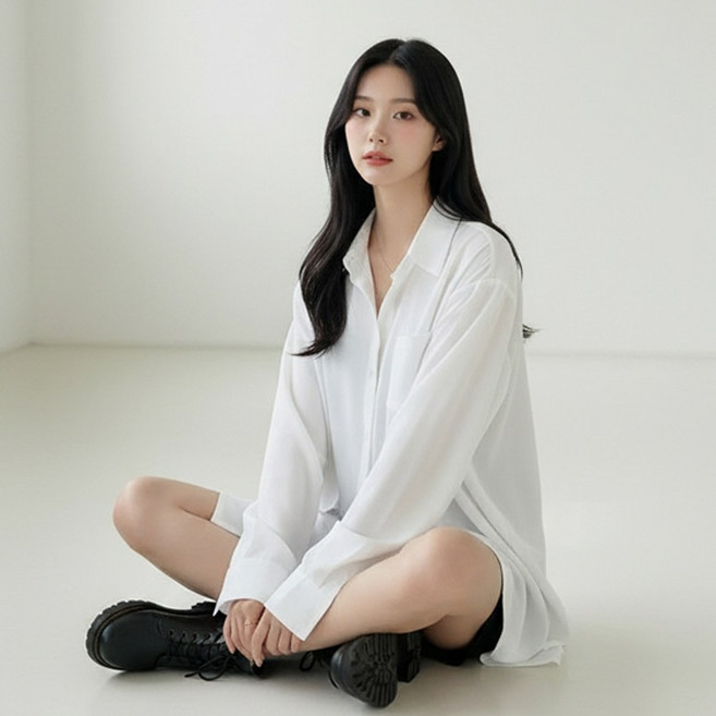 메이킹유 루즈핏 레이어드 남방 셔츠 736_1데이즈블라우스