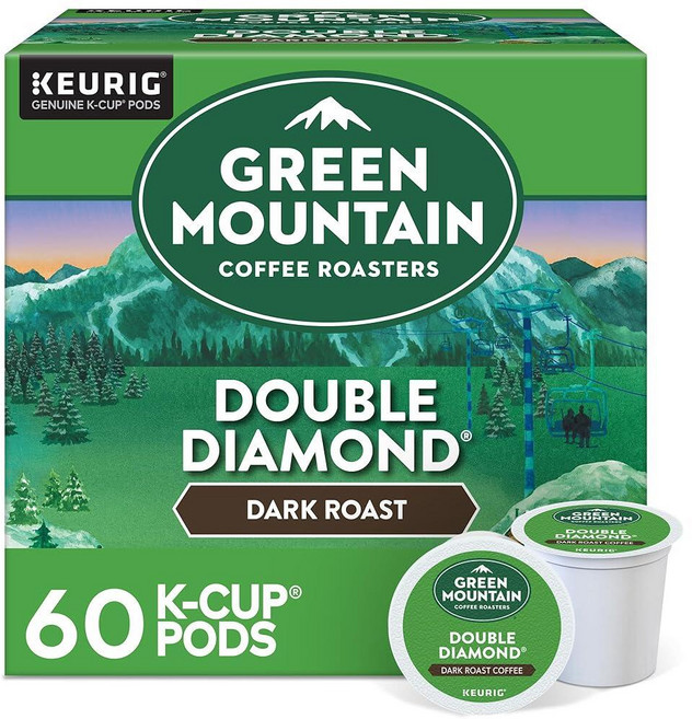 Green Mountain Coffee Roasters 수마트라 리저브 커피 큐리그 1인용 K컵 포드 다크 로스트 32개, 더블 다이아몬드, 10개(6팩), 1
