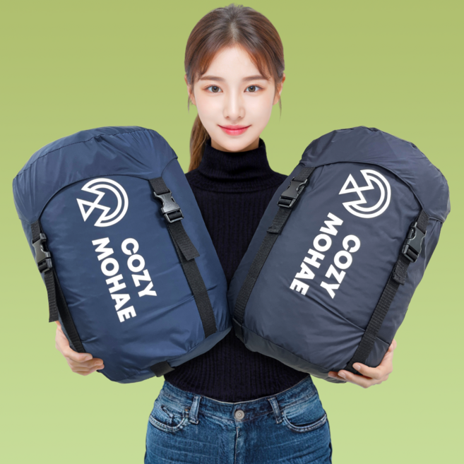 코지모해 고급형 캠핑 침낭 구스 동계 겨울 백패킹, 1개, 딥블랙