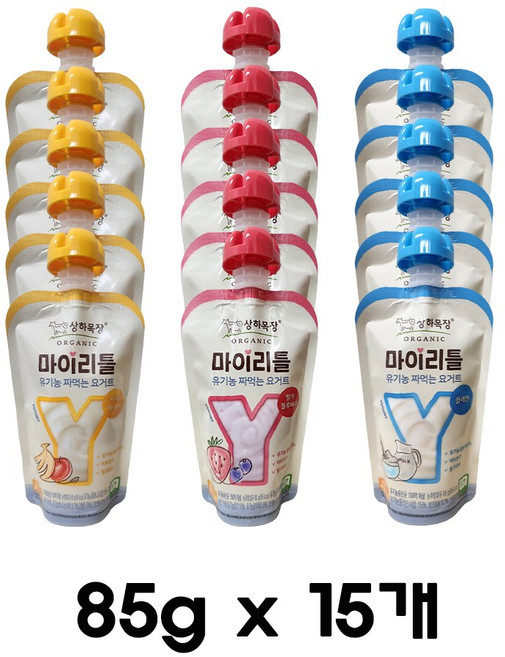 매일 상하목장 마이리틀 짜먹는요거트 85g 사과바나나5+플레인5+딸기블루베리5/냉장무료배송, 15개