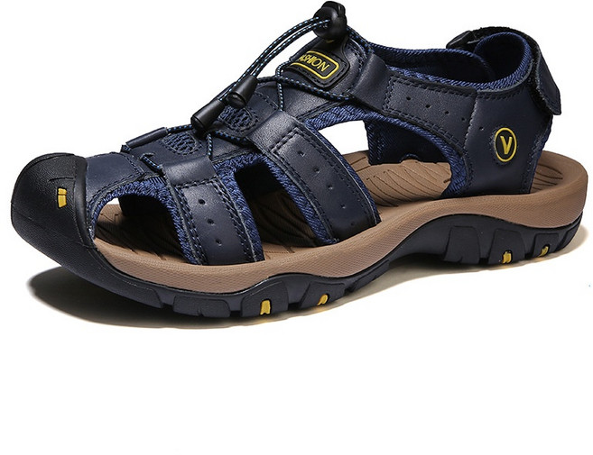 男士戶外休閒透氣防滑涼鞋 舒適可調節束帶設計