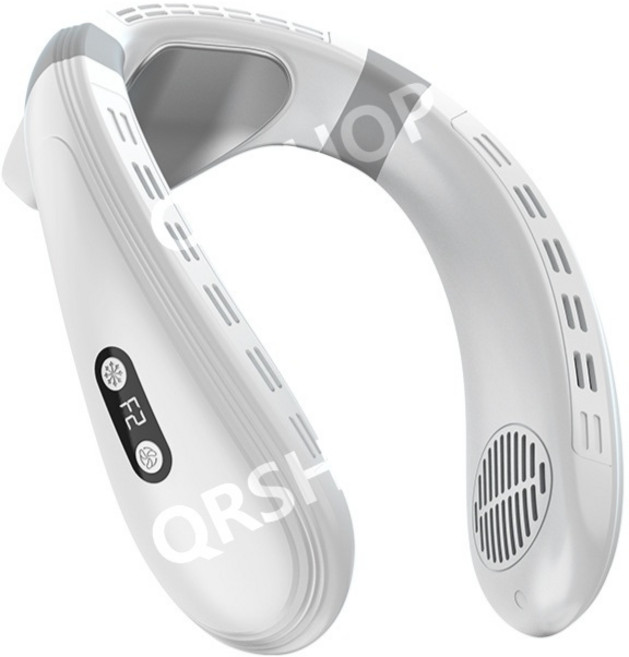 큐알 6세대 냉동 넥 풍기 선풍기 밴드 급속 냉각 대형냉각패드 저소음 10000mAh, 10000mA 화이트 대형냉각패드