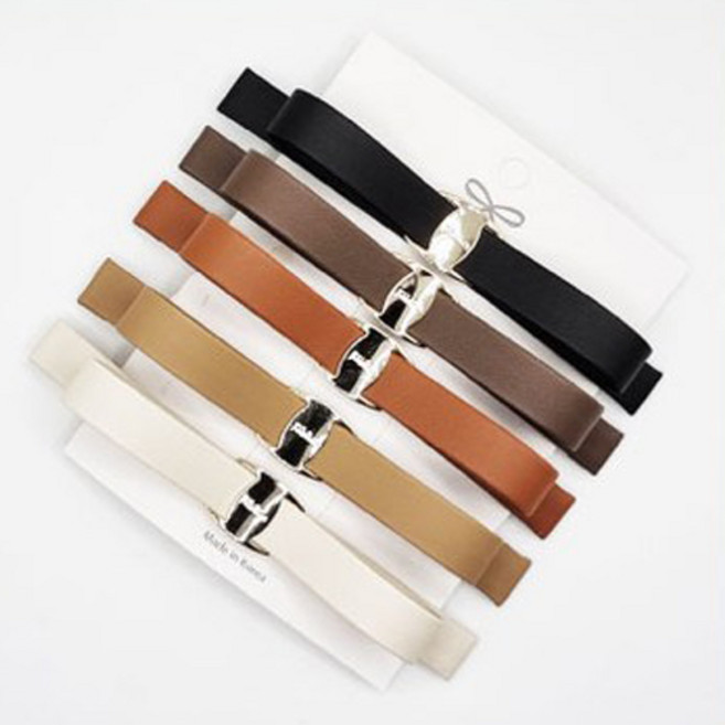 에떼리본 모던레더버클 슬림자동핀5P세트 인조가죽헤어핀 머리핀