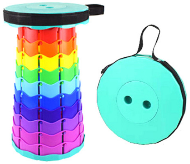 휴대용 접이식 자바라 의자, 레인보우 민트, 1개