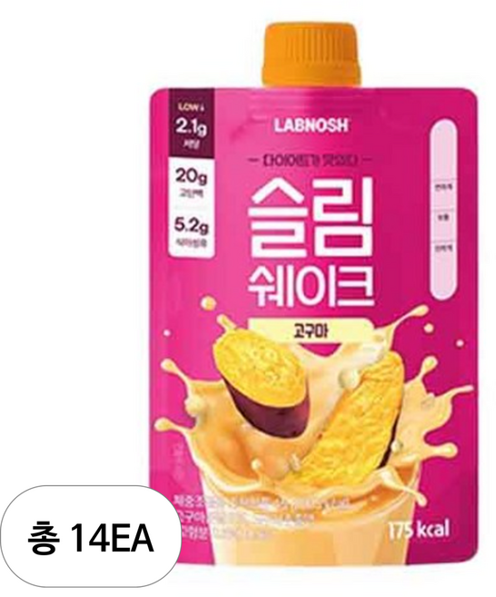 랩노쉬 슬림쉐이크 고구마, 45g, 14개