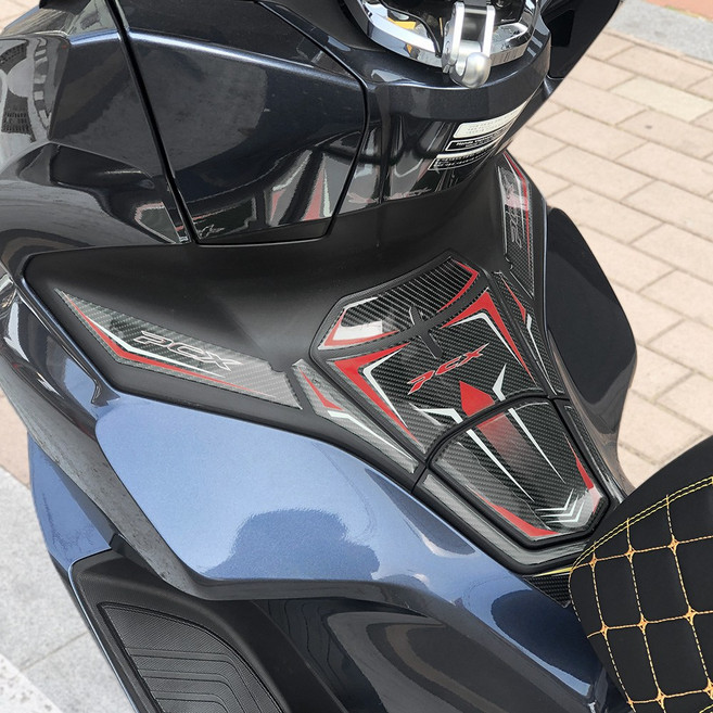 2022 혼다 PCX125 탱크 패드 카본 무늬 스티커 로고, Red - 레드, 1개