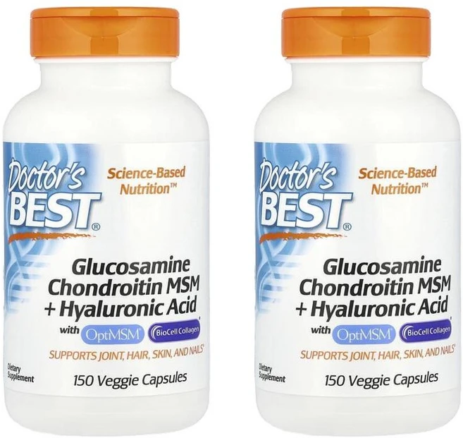 닥터스베스트 Doctor's best 글루코사민 콘드로이친 콘드로이틴 150베지캡슐 2개 Opti MSM 옵티 엠에스엠 식이유황 히알루론산 바이오셀 콜라겐 메틸설포닌메테인 염화물, 150정 - 쿠팡