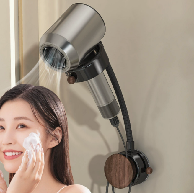 아우라7 무타공 핸즈프리 드라이기 거치대, 1개, 블랙