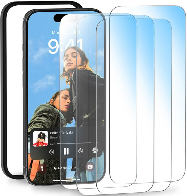 구스페리 강화유리 휴대폰 액정보호필름 4p 세트, 1세트