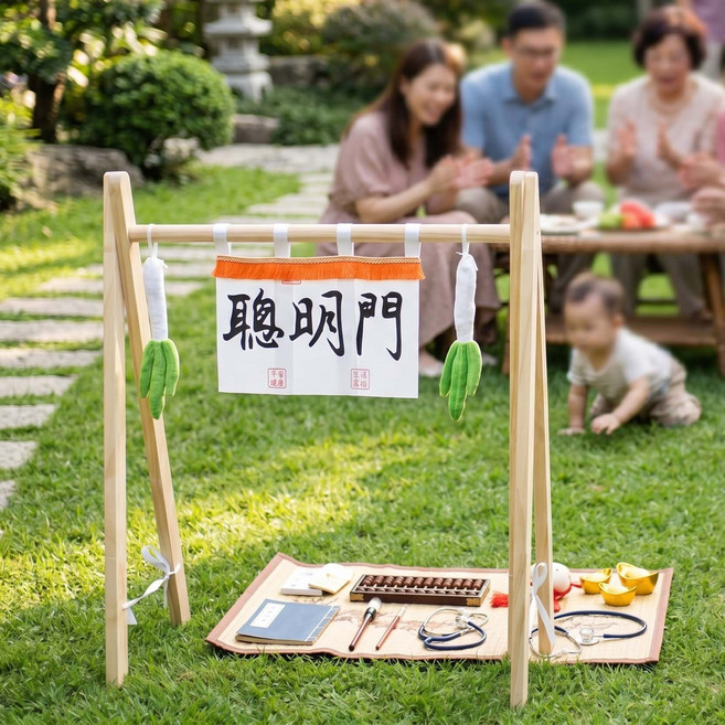 抓周 聰明門架 原木 寶寶週歲, 1套