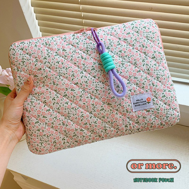 오어모어 플라워패턴 키링 노트북 파우치, 1개