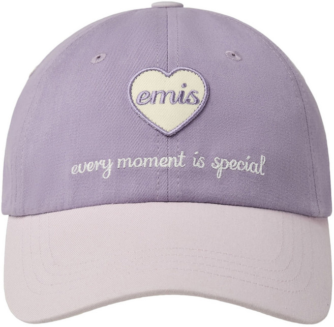 Emis 中性款愛心刺繡同色系雙色棒球帽