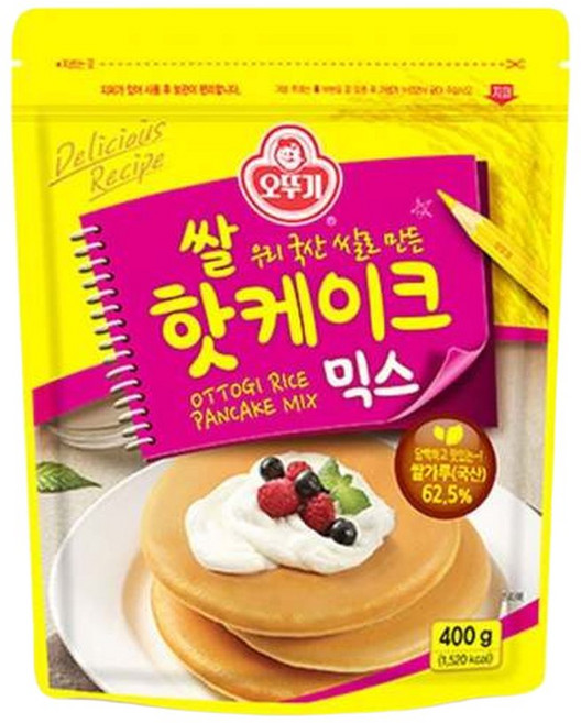 오뚜기 쌀핫케이크믹스 400g/핫케이크믹스/핫케이크/핫케이크믹스가루/핫케이크만들기/제빵재료/제빵가루/, 400g, 1개
