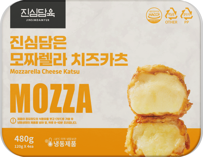 진심담육 수제 모짜렐라 치즈돈까스, 120g, 8개