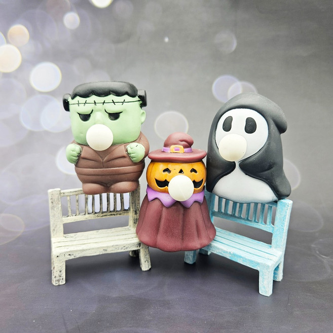 3000 할로윈 풍선껌 부는 인형 1개 랜덤 - 말랑이 주물럭 심심할때 화날때 공부집중 학원 스터디카페