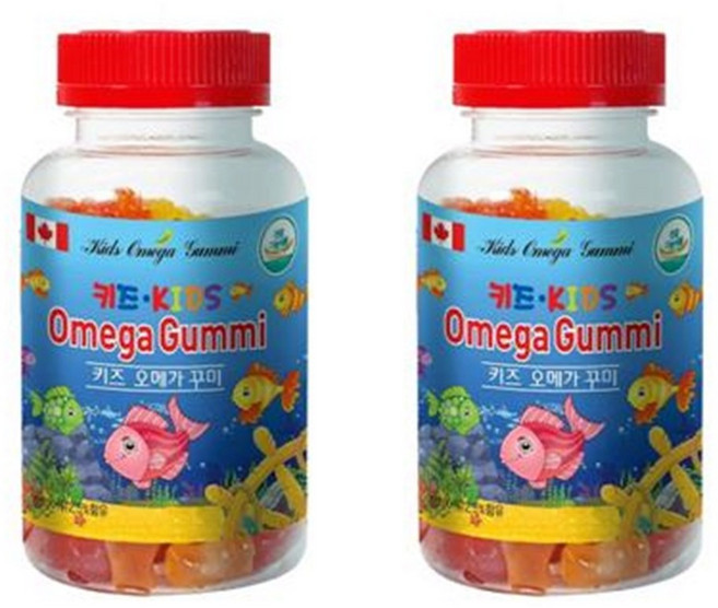 [네추럴 팀버스] 캐나다직수입 어린이 영양보충제 키즈 오메가 꾸미 KIDS Omega Gummy 1병, 2개, 90정