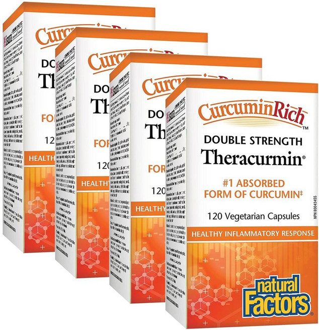 내추럴팩터스 커큐민 테라큐민 60mg 캡슐 Natural Factors CurcuminRich Theracurmin, 120정, 4개