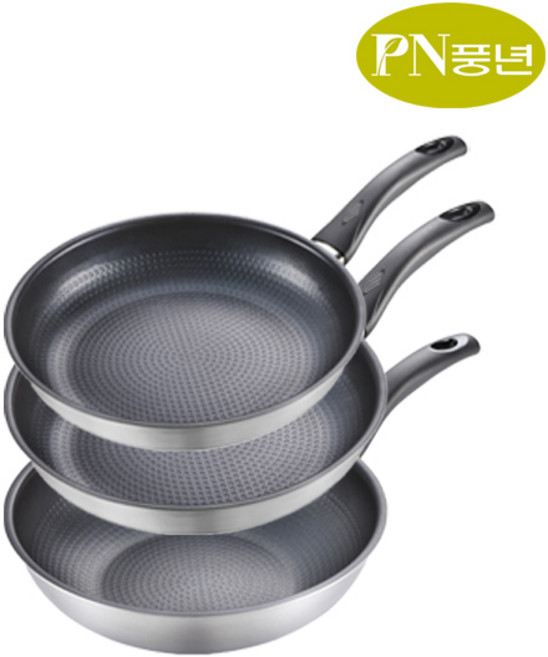 PN풍년 IH 인덕션&가스 코팅 프라이팬세트 3종 샤르텐 엑스퍼트 스텐 무쇠팬 웍 추천 볶음팬, 기본, 1개