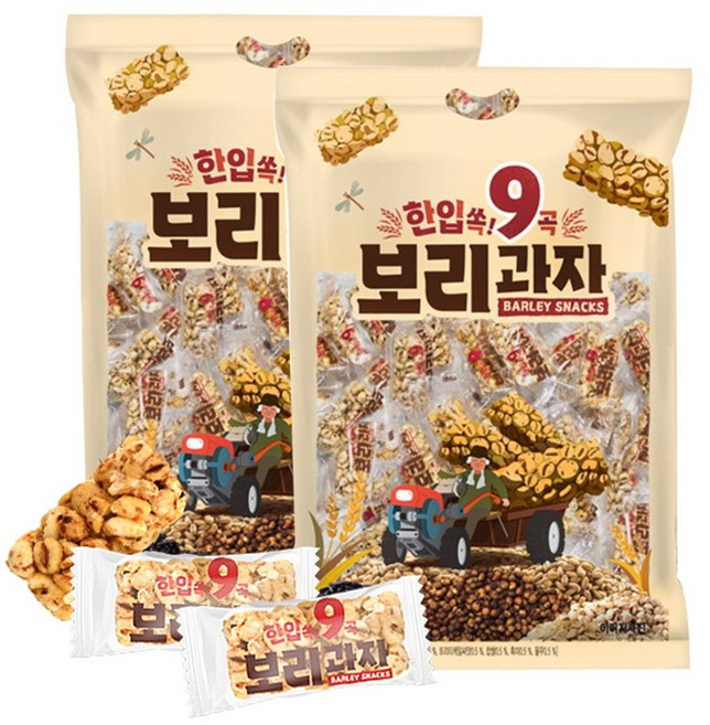 한입 쏙 9곡 보리과자, 400g, 2개