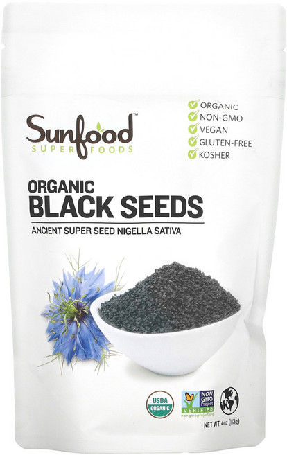 Sunfood 유기농 블랙 씨드 113g(4oz) 2팩, 2kg