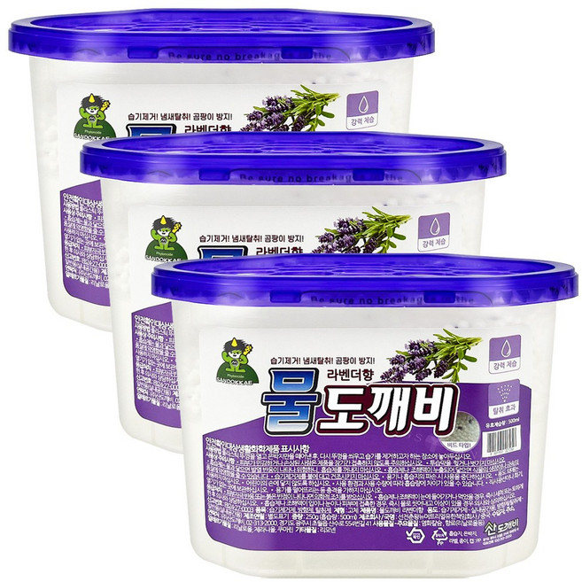 산도깨비물도깨비 제습제 라벤더향, 3개, 250g