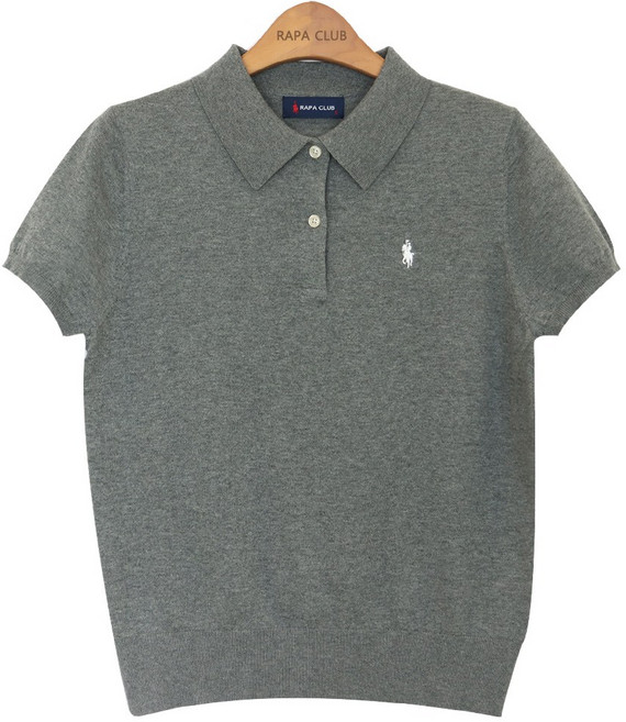 라파클럽 여성 카라티 반팔 여름 니트 스웨터