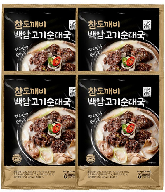 참도깨비 백암 고기순대국 640g 국내산 토종고기순대와 국내산 고기 가득, 4개