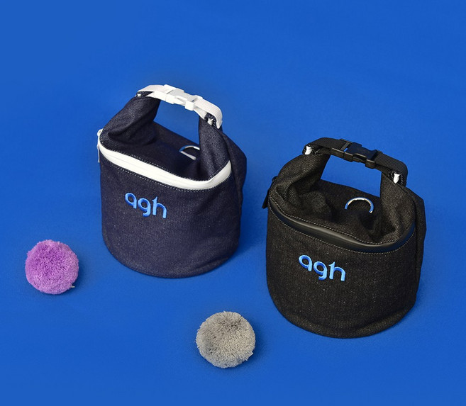 AGH 클라이밍 가방 뉴진 NewJean 초크백 볼더링 초크버킷, 블랙