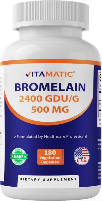 비타매틱 브로멜라인 서플리먼트 500mg - 2400 GDU/g - 180캡슐, 1개 - 쿠팡