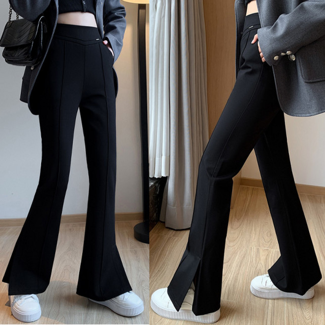 P13-6 시포엘 사방스판 세상편한 빅사이즈여성 하이웨스트 부츠컷 롱팬츠 M~4XL