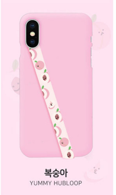 시안샵 9C9C 22가지 다양한 패턴 스트랩 그립톡 스마트톡 과일 공주 공룡 아이폰 갤럭시 노트, 1개, 복숭아