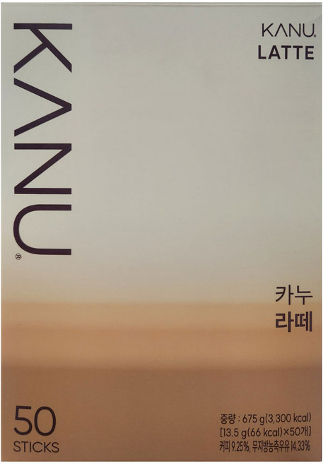 카누 라떼 커피 50T 스틱커피 음료 국민커피, 1박스, 50개입, 135g