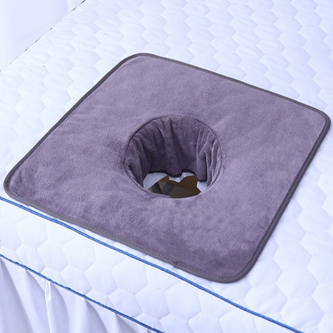 [로이스] 얼굴 구멍 있는 마사지베드용 극세사 경락 구멍타올 시트 40x40cm 안마 마사지 스파 도수치료 피부관리실 경락베드 경락매트리스 미용베드 용, 1개, 차콜