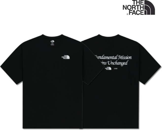 노스페이스 시원한 냉감소재 우븐 생활방수 블랙 반팔 티셔츠