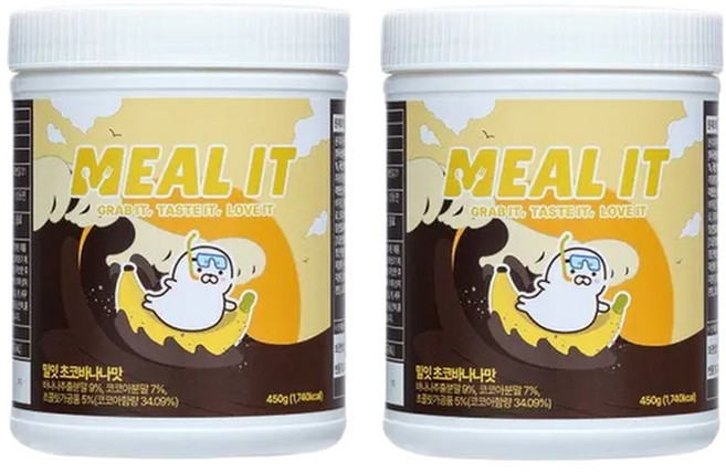 밀잇 단백질 쉐이크 450g 초코바나나맛 2통 + 전용 보틀 350ml, 2개