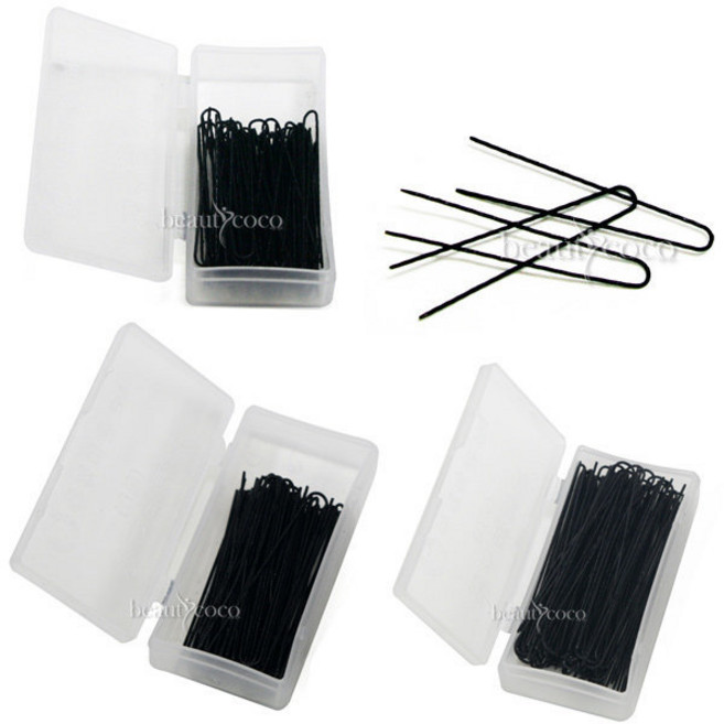 삼화 업스타일 U핀 유핀 올림머리 핀 실핀 머리핀 사이즈 택1, 대, 1개, 블랙