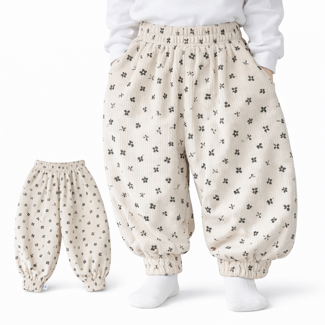 알라딘 배기핏 코듀로이 팬츠 디자인 밴딩(고무줄) 있음